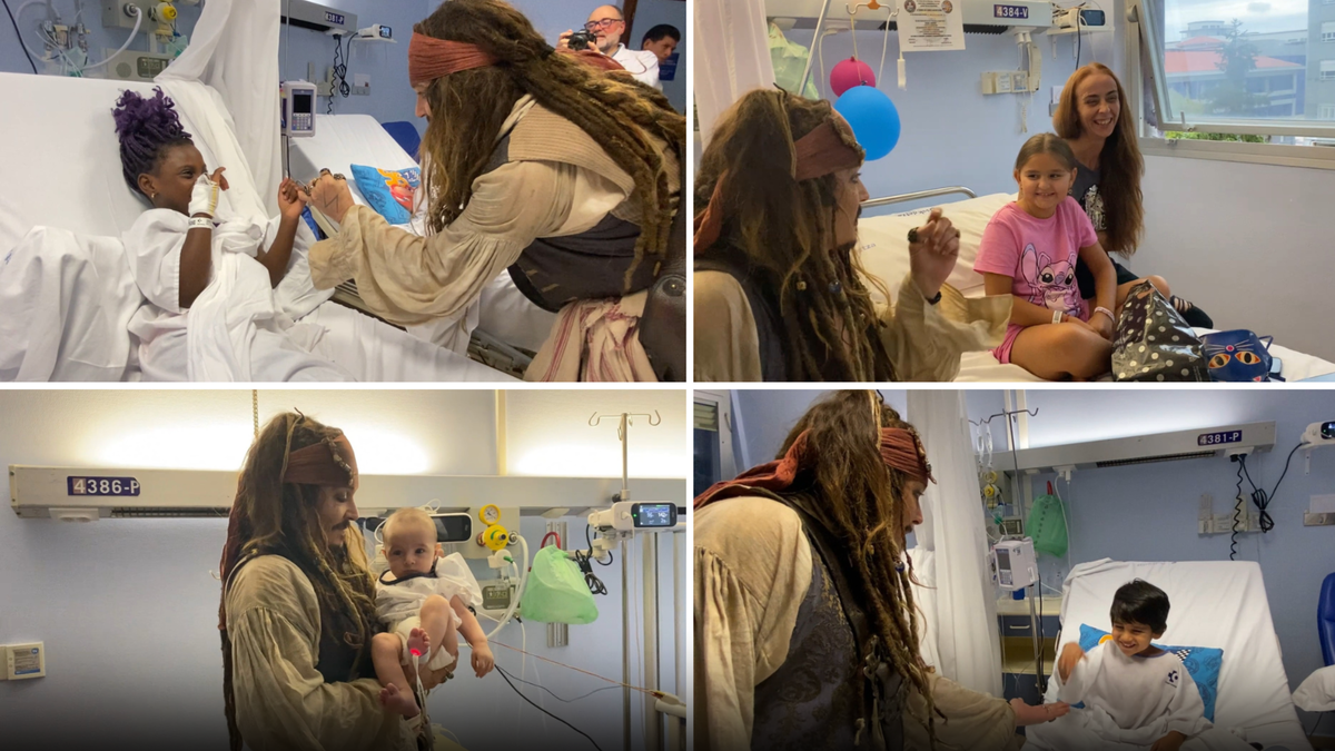 Johnny Depp visits children’s hospital dressed as Captain Jack Sparrow in ‘magical moment’  at george magazine